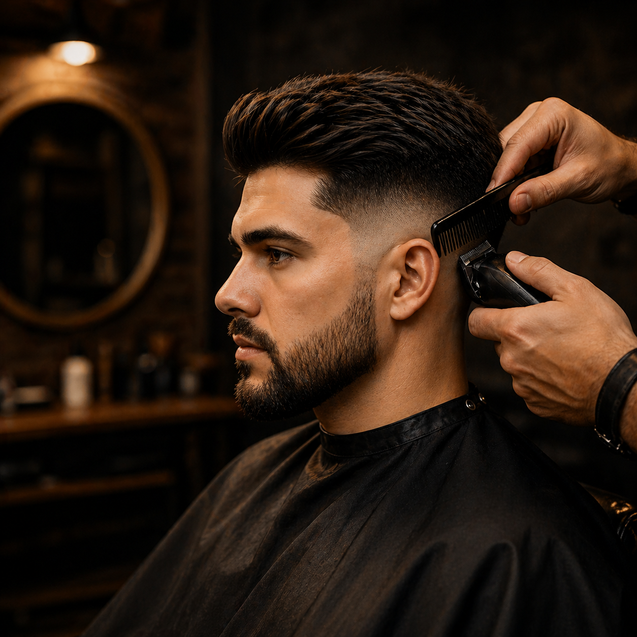 CORTE DE CABELO MASCULINO BRAVUS BARBEARIA